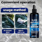 Anti Fog for Car Windshield - 100ml Anti-Rain Long-Lasting Coating, Defogger Spray with Microfiber Cloth, Auto Glass Rainproof Agent, Window Clear Demister, Moisture Barrier Liquid for Truck Outdoor