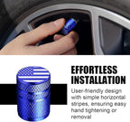 American Flag Tire Valve Stem Caps - (5 Pack) Metal Air Caps with Plastic Liner, Corrosion Resistant, Leak-Proof, Universal Stem Covers for Cars Trucks Motorcycles and Bikes - Blue