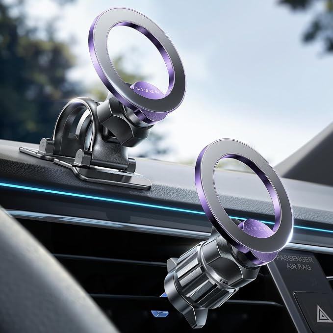 for MagSafe Car Mount,Car Accessories for Women Men [2025 Ultra] Magnetic Phone Holder for Car 360 Dashboard Vent Phone Mount for Car Organization iPhone 16 15 14 13 12 Pro Plus Mini,Purple