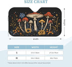 Windshield Sun Shade Boho Mushroom Flower Vintage Car Front Window Sunshade Cover for Truck SUV Blocks UV Rays Automotive Visor Interior Protector 51 x 27.5 inch