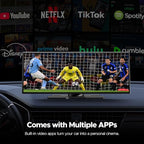 11'' Wireless Carplay Screen for Car Built-in Net-Flix YouTube Apps, Portable Touchscreen Car Stereo with Android Auto, Backup Camera, OTA Updates, Bluetooth, Voice Control, GPS Navigation,FM