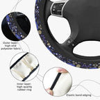 Magic Forest Steering Wheel Cover, Cute Purple Floral Steering Wheel Cover for Women, Ultra-Thin Skin-Friendly Breathable Sweatproof and Non-Slip, for Steering Wheel with a Diameter of 14.5"-15"