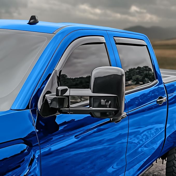 Goodyear Shatterproof in-Channel Window Deflectors for Chevy Silverado 2500HD/3500HD 2015-2019 Crew Cab, Rain Guards, Window Visors for Cars, Vent Deflector, Car Accessories, 4 pcs-GY003402LPv2