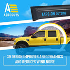 Extra Durable Window Deflectors Tape-On Visors Rain Guards Fit for Ford F250-550 Super Duty 1999-2016 SuperCrew, Sun Visors, Wind Vent for Shades, Exterior Car Accessories - 4pcs. AG0874