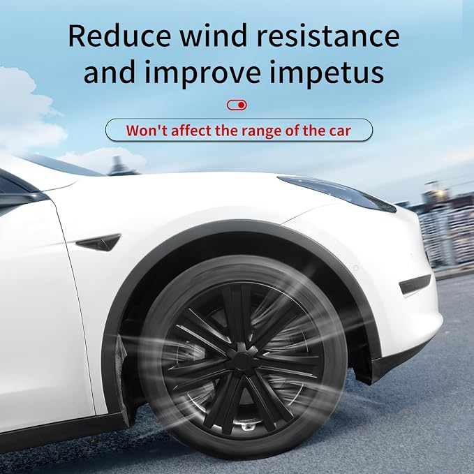Wheel Cover for Tesla 4PCS Hubcaps for Tesla Wheel Cover Model S(2022-2024) /Model Y(2020-2024) 19inch Rim Full Cover Hubcaps Accessories (Arachnid Style, 19 inch)