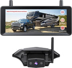 Wireless RV Backup Camera: 30Min Plug and Play Setup, Smooth Live View Even Past 60ft, 7.2" 1080P DVR Monitor, Super IR Night Vision Back up Camera Works with Pre-Wired RV, 5th Wheel, Trailer