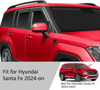 Voron Glass in-Channel Extra Durable Rain Guards for Hyundai Santa Fe 2024-2026, Window Deflectors, Vent Window Visors, 4 Pieces - 200696