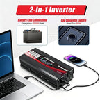 1000W Car Power Inverter DC 12V to 110V/120V AC Converter with LCD Display 2 AC Outlets, 3.0A USB and Type-C Car Inverter for RV Camping Laptop Truck Vehicle