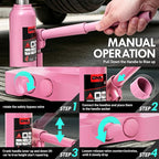 4 Ton / 8000 lbs Lifting Automotive Welded Hydraulic Bottle Jack for Car SUV Pickup, Auto Repair, with Manual Handle & Carrying Storage Case, Pink