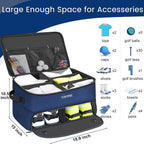 2 Layer Golf Trunk Organizer, Golf Gifts for Men with Separate Ventilated Compartment for 2 Pair Shoes, Waterproof Car Trunk Locker for Balls, Tees, Clothes, Gloves, Gifts for Golfers