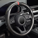 Steering Wheel Cover Carbon Fiber, Universal Standard Size 14.5-15 inch Car Steering Wheel Accessories for Men, Black
