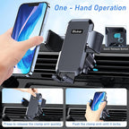 Car Phone Holder Mount, Super Stable Air Vent Cell Phone Car Mount with 2025 Metal Hook Clip, 360° Rotation,One Button Release for iPhone, Galaxy, Google, and All Other Smartphones