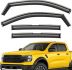 Extra Durable Window Deflectors in-Channel Window Visors Rain Guards Fit for Ford Ranger 2024-2026 SuperCrew, Sun Visors, Wind Vent for Shades, Exterior Car Accessories - 4pcs. AG0748