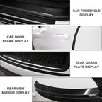 Car Door Edge Guards Carbon Fiber, 5D Gloss Black Vinyl Automotive Entry Sill Protector Wrap Film, Universal Self-Adhesive Auto Door Trim Strips Anti-Collision (33Ft x 2In)