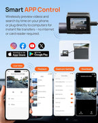 Dash Cam Front and Rear - 2.5K+1080P Dual Dash Camera with HDR, Super Night Vision, F1.55 Aperture, 24H Parking Mode, Built-in Wi-Fi & GPS, G-Sensor, Loop Recording, 64GB Card Included (A410)
