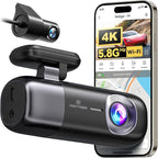F9 4K Dash Cam Front and Rear 1080P, 5.8GHz WiFi & Smart App Control Car Camera, 2160P/FHD Wireless Dashcam for Cars with Precise GPS, WDR Night Vision, Loop Recording, 24H Parking Mode