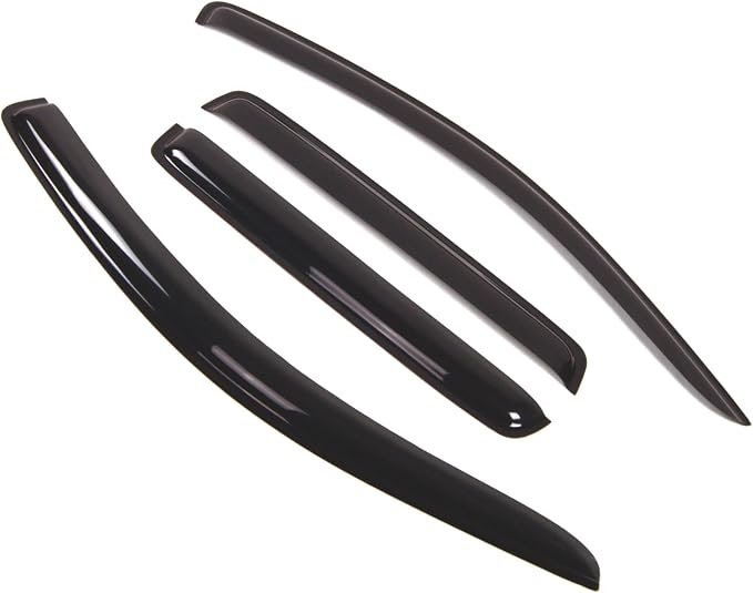 WD2-330 Dark Smoke 4 Pcs Set Window Visor (Outside Mount) Deflector Rain Guard Compatible with 2007-2010 Mitsubishi Outlander