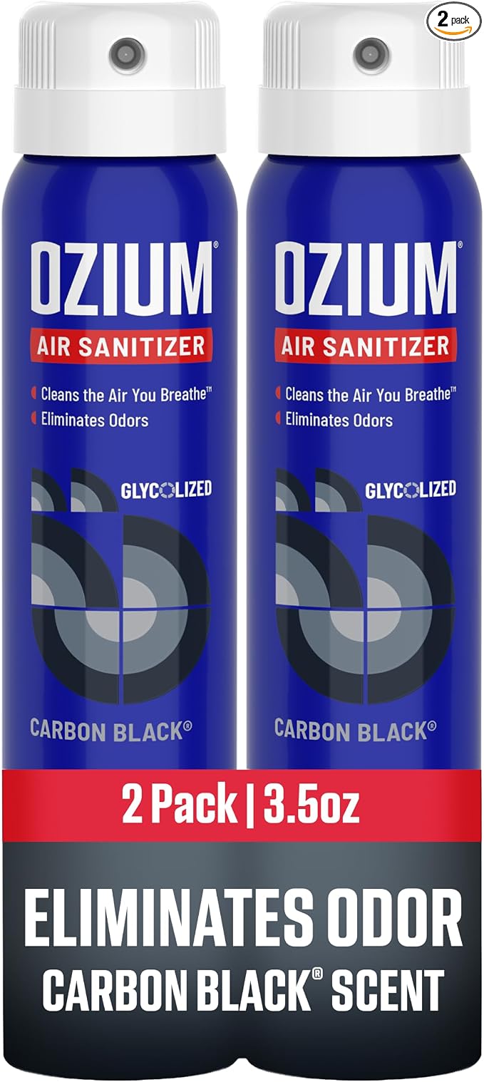 3.5 Oz. Air Sanitizer & Odor Eliminator for Homes, Cars, Offices and More, Carbon Black Scent, 2 Pack