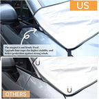 All-Season Car Front Windshield Cover Shade - 66.9"×17.7" Windshield Snow Cover, Snow & Leaf-Proof Windshield Protector, Universal Fit for Dust(Universal Car Leaf Protector)