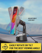 MagicMount Charge Pro Qi2 Fast Wireless Charging MagSafe Car Mount Charger, 15W Magnetic Cell Phone Holder for Car Dashboard/Windshield Compatible with iPhone 16/15/14/13/12 Pro Max Plus, S25