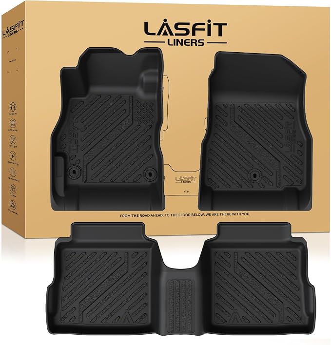 Floor Mats for Nissan Versa 2020-2025, Custom Fit All Weather Protection Durable TPE Floor Liners for Nissan Versa S/SR/SV 2025 2024 2023 2022 2021 2020 1st & 2nd Row Car Mats, Black