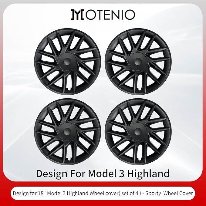 Wheel Cover for Tesla Model 3 Highland 4PCS Hubcaps for Tesla Wheel Cover Model 3 Highland(2023-2025) Sport Rim Full Cover Hubcaps Accessories (Sport Style, 18 inch)