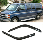 2pc Original Shatterproof Rainproof Window Wind Deflector for Express/Savana 96-20,Tape-on Rain Guard Set,Nice Looking Window Visor for Car,Vent Deflector for 96-20 Express/Savana 1500/2500/3500 92455