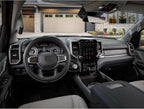 Customized Auto Car Steering Wheel Cover for Dodge RAM 1500 2500 3500, 15.5-16 inch (Black+Gray Line-Large Size)