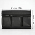 Car Door Window Armrest Pad, Artificial Leather Side Storage Box, Auto Interior Organizer Pocket for Truck SUV, Black