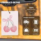 Coquette Pink Bow Car Air Freshener 4 Pcs, Western Cowgirl Boots Cherry Cocktail Lovers Hanging Air Freshener for Cars Closet Drawer Books, Cute Girly Car Accessories for Women Girls