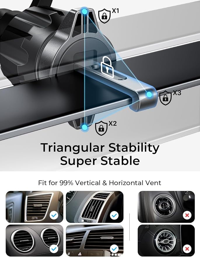 for MagSafe Car Mount,Car Accessories for Women Men [2025 Ultra] Magnetic Phone Holder for Car 360 Dashboard Vent Phone Mount for Car Organization iPhone 16 15 14 13 12 Pro Plus Mini,Red