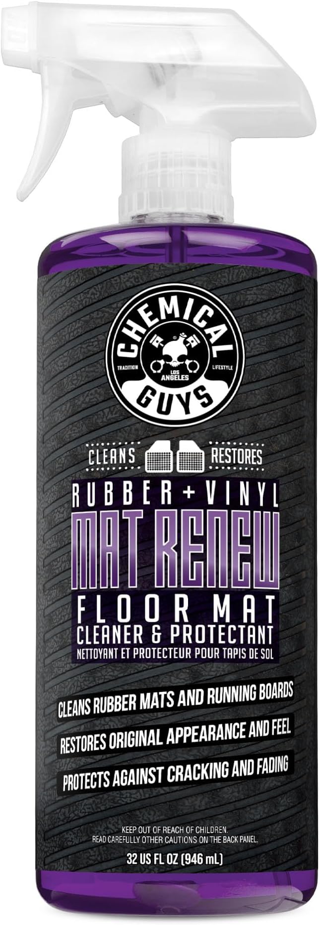 Mat Renew Rubber + Vinyl Floor Mat Cleaner And Protectant, Safe for Cars, Trucks, SUVs, Motorcycles, RVs & More, Extra Large 32 fl oz