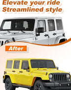 in-Channel Window Rain Guards Fit for Jeep Wrangler JK 2007-2018 Rain Guards Extra Durable Window Deflectors Visors Vent Visors Shades Car Accessories -4 pcs
