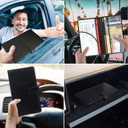 Car Registration and Insurance Holder, Leather Car Glove Box Organizer, Cool Car Accessories for ID, Driver's License Cards & Essential Document, Men&Women, Black