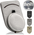 Sunglass Holder for Car Visor, Magnet Adsorbed Sunglasses Holder for Car Accessories Parts, Leather Car Sunglass Holder, Car Visor Sunglasses Clip for Glasses Cards (1PCS, Gray)
