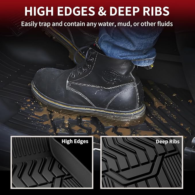 Floor Mats for Nissan Rogue 2021-2026 (Not Fit Rogue Sport), Custom Fit All Weather Protection Durable TPE Floor Liners for Nissan Rogue S/SV/SL/Platinum 2021-2026 1st & 2nd Row Car Mats, Black