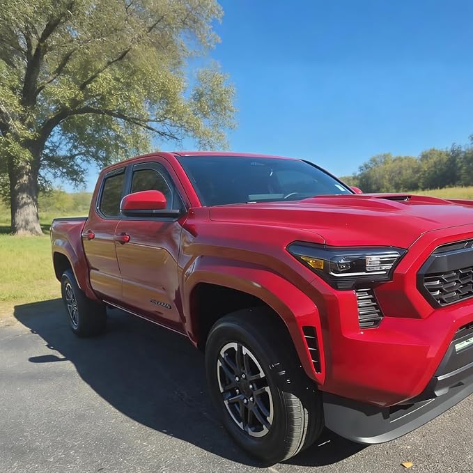 2024 2025 2026 Smoke in-Channel Rain Guards Window Visors Compatible with Toyota Tacoma Double Cab, Window Deflectors Vent Deflector Sun Shade Pickup Truck Accessories 4G Tacoma