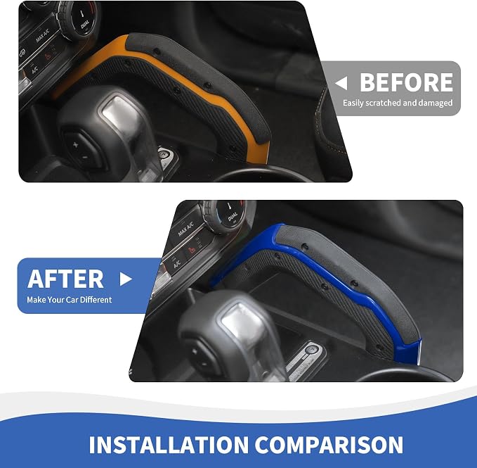 Center Console Dash Grab Handle Cover Trim Compatible with 2021-2024 Ford Bronco Blue Interior Accessories (Not for Bronco Sport)