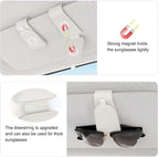 Sunglass Holder for Car Visor, White, 2 Packs | Suede Cloth, Magnetic, Organizer for Car Accessories