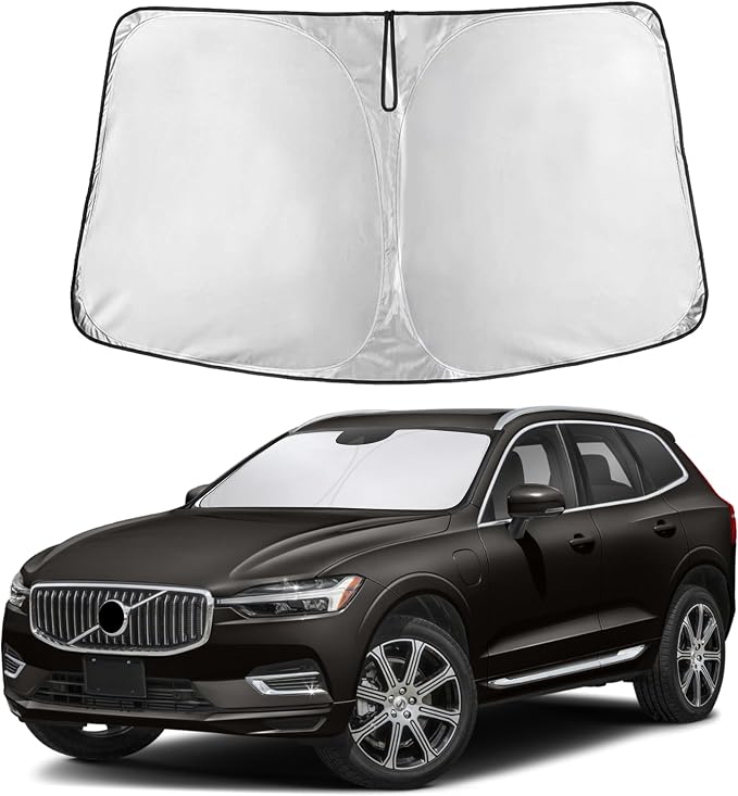 Windshield Sunshade Compatible for Volvo XC60 2018-2024 2025 2026, Sun Visor for Front Windshield & Window Sun Shade Cover, UV Heat Blocker & Protector, Car Accessories