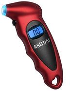 Digital Tire Pressure Gauge 0-150PSI Calibrated to ANSI B40.7 +/-1PSI, Accurate in 0.1 Increments, Tire Repair Tools 4 Pressure Measurements for Car Truck with Backlight LCD, Red