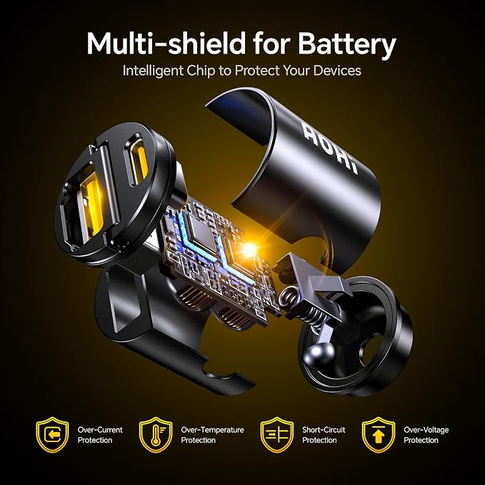 USB C Car Charger, PD 45W&QC 30W 2 Port Type-C Fast Charging Car Charger Lighter for MacBook Pro/Air, iPhone 17/16 /15Series, Galaxy S24 / S23, iPad Pro, AirPods and More