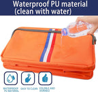 Trunk Organizer for Car, Waterproof Collapsible 3 Compartments Car Organizer, Foldable Storage for Car Accessories, Tools, Sundries for Women Men, Tote Bag (Orange, Standard)