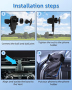 PZK Car Phone Mount for Chevy Trax 2024 2025 Accessories Custom Air Vent | Chevy Auto Lock Car Phone Holder One Button Release Hands Free 360° Rotation Cell Phone Cradles Fit for All Smartphone