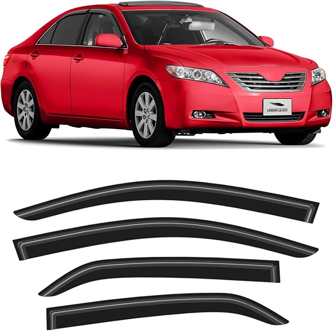 Voron Glass Tape-on Rain Guards for Toyota Camry 2007-2011, Window Deflectors, Vent Window Visors, 4 Pieces - 100882