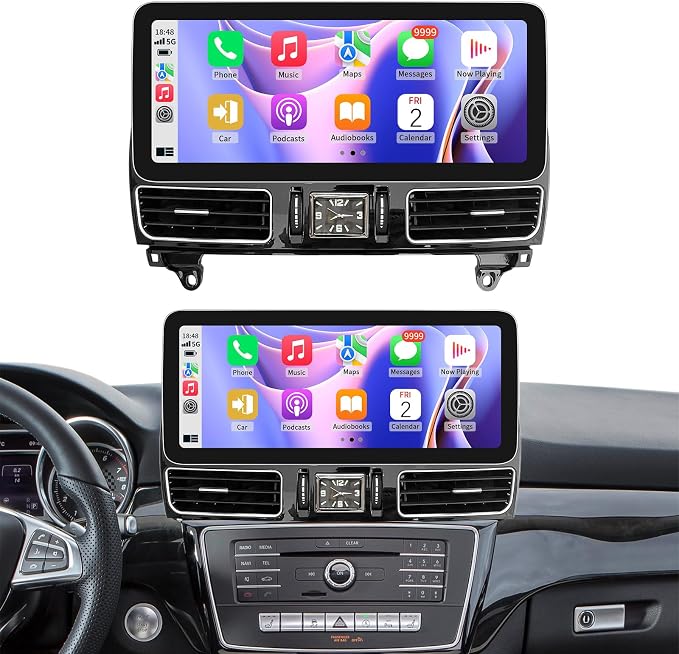 Wireless CarPlay/Android Auto 12.3 Inch Touchscreen for Mercedes Benz GLE/GLS (2016-2018) with NTG5.0/5.1/5.2 System, Car Radio Receiver, Multimedia, Bluetooth, Car Stereo