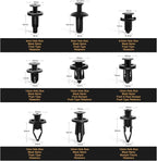 190 Pcs Car Retainer Clips & Fastener Remover - 18 Most Popular Sizes & Applications Auto Push Pin Rivets Set -Door Trim Panel Clips for Toyota, Honda, Nissan, Mazda - Bonus Fastener Remover