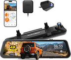 G900 PRO-N Mirror Dash Cam with 8MP STARVIS 2 IMX678, 12" 4K Front and 2.5K Rear View Mirror Camera, 5.8GHz WiFi, Voice Control, Smart Night Vision, Loop Recording (SD Card Not Included)