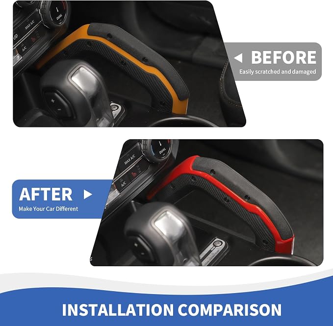 Center Console Dash Grab Handle Cover Trim Compatible with 2021-2024 Ford Bronco Interior Accessories, Red (Not for Bronco Sport)