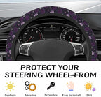Steering Wheel Cover Accessories Neoprene Cover, Breathable Non-Slip Easy to Install Suitable for Women Men, 14.5-15.5 Inch for Car SUV Van Truck Universal - Purple Rose